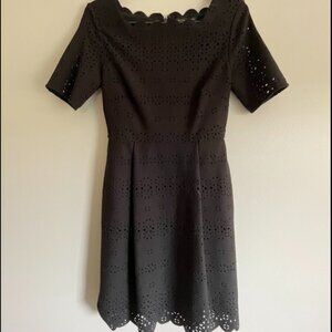 Banana Republic Black Laser Cutout Shortsleeve Dress